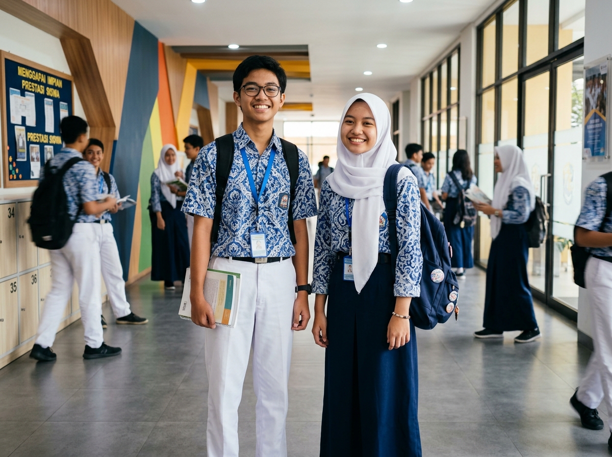 Seragam Batik Sekolah almamater berlogo
